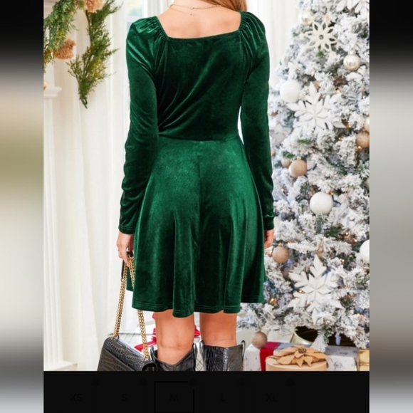 CUPSHE Women's Mini Dress V Neck Overlap Collar Long Sleeve A Line  Dress - Picture 3 of 8